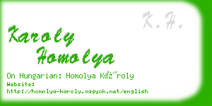 karoly homolya business card